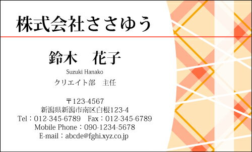 【デザイン名刺印刷】ベーシック名刺［B_153_t］《カラー名刺片面100枚入ケース付》テンプレートを選んで簡単名刺作成シンプルなデザインでビジネスからプライベートまで幅広く使えるスタンダードな名刺です