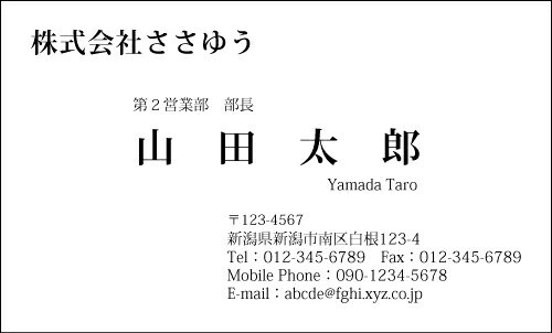 【デザイン名刺印刷】モノクロ名刺