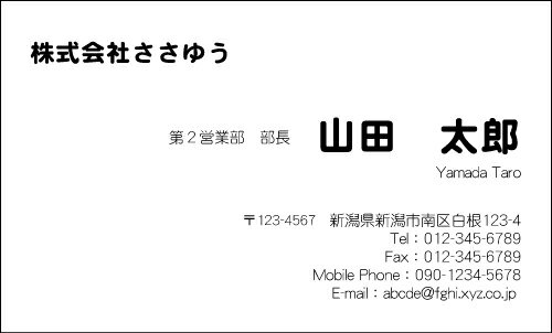 【デザイン名刺印刷】モノクロ名刺［M_016_a］《名刺片面100枚入ケース付》テンプレートを選んで簡単名..