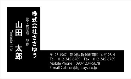 【デザイン名刺印刷】モノクロ名刺［M_132_s］《名刺片面100枚入ケース付》テンプレートを選んで簡単名刺作成シンプルな単色名刺がお好みの方に！ビジネス用にもプライベート用にもおすすめの白黒印刷のリーズナブルな名刺です