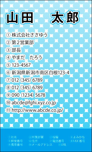 【デザイン名刺印刷】ポップ&カジュアル名刺［P_062_m］《カラー名刺片面100枚入ケース付》テンプレートを選んで簡単名刺作成POPなデザインで男女問わず手軽に使えるオシャレかわいいキュートな名刺です