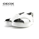 20% OFF SALE ジェオックス Geox ジオックス 08554 D OTTAYA レザー 厚底 バックストラップ バックバンド ホワイト・白・シロ (...