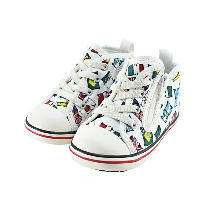 コンバース CONVERSEBABY ALL STAR N NATIONSFLAG Z ベビー オールスター N ネイションズフラッグ Z 万国旗 ジッパー ジップ ファスナー キッズ 子供 37300600 白 シロ 52(ホワイト) 7CL725 ベビー靴 男の子 女の子 ベビー 赤ちゃん シューズ 靴