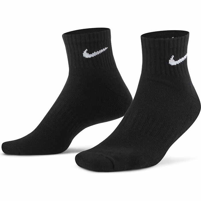 ナイキ Nike EVERYDAY CUSHIONED エブリデイ クッションド くつした ソックス アンクル くるぶし丈 ブラック/ホワイト 36 (BLACK/WHITE(25cm～)) SX7667 靴下 メンズ ユニセックス シューズ 靴