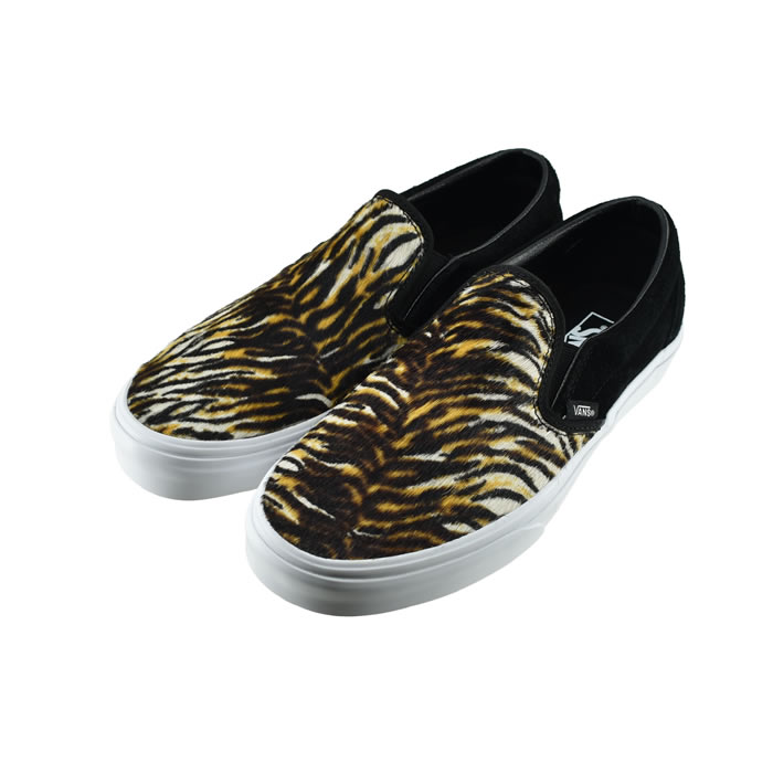 バンズ ヴァンズ VANS CLASSIC SLIP-ON クラシック スリッポン スリップオン ハラコ トラ 虎 タイガー (ソフトスエード）ブラック/タイガー 24 (（SOFT SUEDE）BLACK/TIGER(25cm～)) VN0A5JMH スニーカー メンズ ユニセックス シューズ 靴