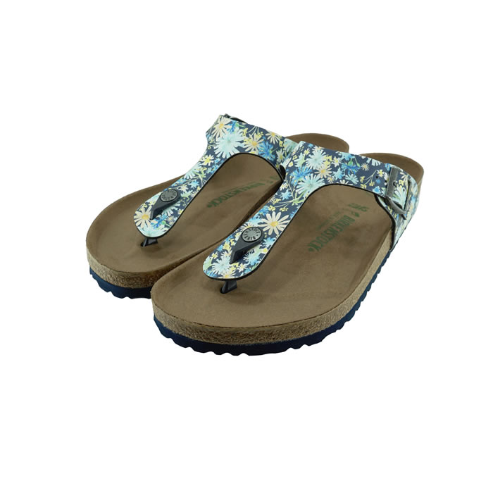 ビルケンシュトック BIRKENSTOCK Gizeh BSギゼ BS VEGAN ビーガン 花柄 フラワープリント レギュラーフィット スライド キャンプ アウトドア レジャー ダスティブルー 44 (DUSTY BLUE) 1021503 トングサンダル レディース シューズ 靴