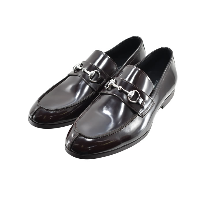 19% OFF SALE フープディドゥ whoop-de-doo ビットローファー ガラスレザー 牛革 ビジネスシューズ 紳士靴 ローヒール ワイン バーガンディ 44 (WINE) 21430375 ローファー メンズ シューズ 靴