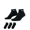 【メール便】 ナイキ Nike EVERYDAY CUSHIONED エブリデイ クッションド ソックス アンクル丈 アンクレット丈 足首 3足セット ブラック...