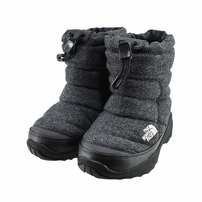 ノースフェイス THE NORTH FACE K Nuptse Bootie WP ヌプシ ブーティ ウォータープルーフ 防水 スノーブーツ ウィンターブーツ 保温 あったか 04 (ウールブラック×TNFブラック) NFJ52287 ブーツ キッズ ジュニア 子供 男の子 女の子 シューズ 靴