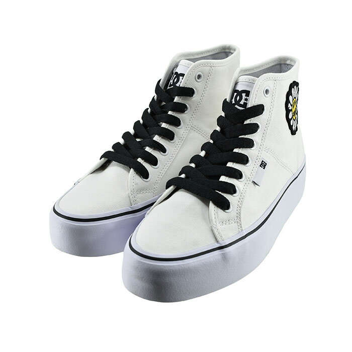 ディーシー DC WS MANUAL HI PLATFORM ウィメンズ マニュアル ハイ プラットフォーム (WHITE/BLACK/FLOWER) DW231007 スニーカー レディース ホワイト/ブラック/フラワー 白 シロ ADJS300296 15 シューズ 靴