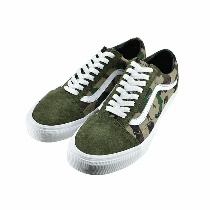 ヴァンズ VANS OLD SKOOL オールドスクール (CAMO OLIVE(～24.5cm)) VN0007NT スニーカー レディース ユニセックス カモオリーブ/ホワイト カーキ 25 シューズ 靴