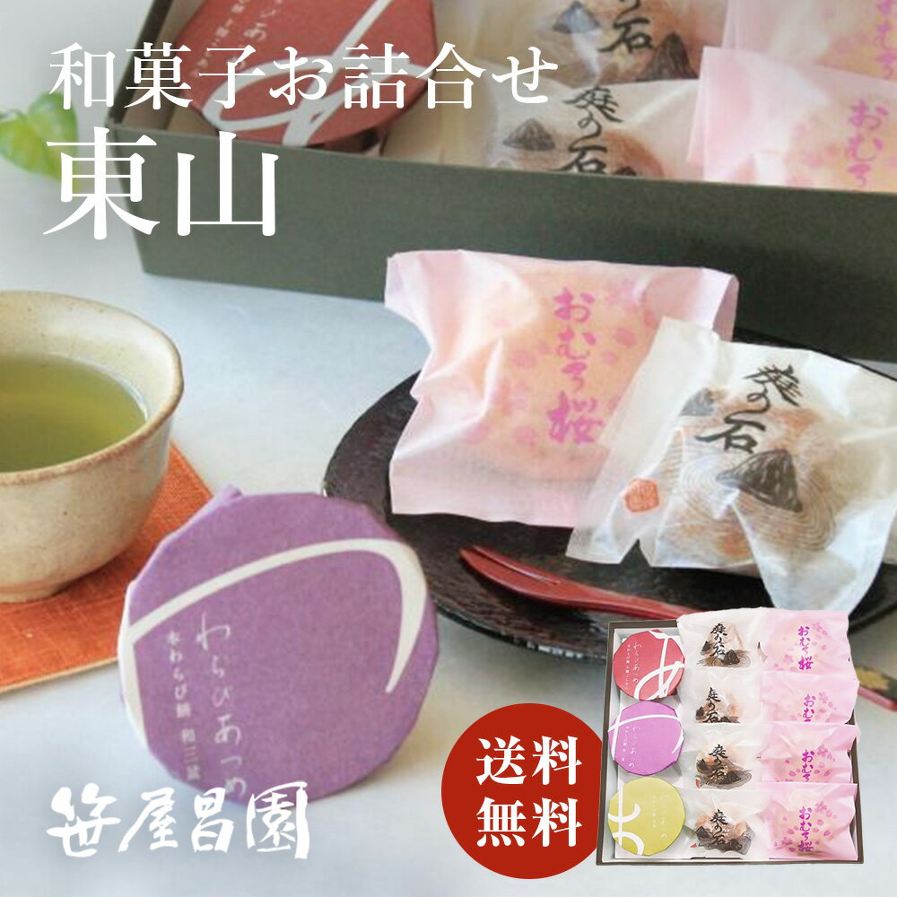＼ 送料無料 ／ お中元 帰省土産 和菓子お詰合せ 「東山」 セット 微笑餅 庭の石 4個 求肥 きな粉 餡饅頭 大納言 （ お見舞い お祝い 内祝い 実用的 御歳暮 お歳暮 お年賀 ギフト お取り寄せ 食品 スイーツ ）のサムネイル