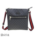 GUCCI グッチ GGスプリーム ショルダーバッグ 474137 ブラック 黒 肩掛け 斜め掛け かばん ストラップ調整可能 総柄 冊子 保存袋付き 【中古】
