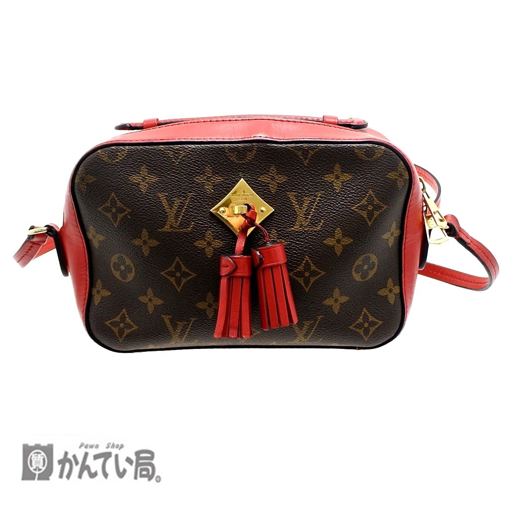 Rakuten - LOUIS VUITTON ルイヴィトン サントンジュ モノグラム ショルダーバッグ M43556 CA2128 ブラウン コクリコ コンパクト レッド シンプル バイカラー フリンジ 【中古】