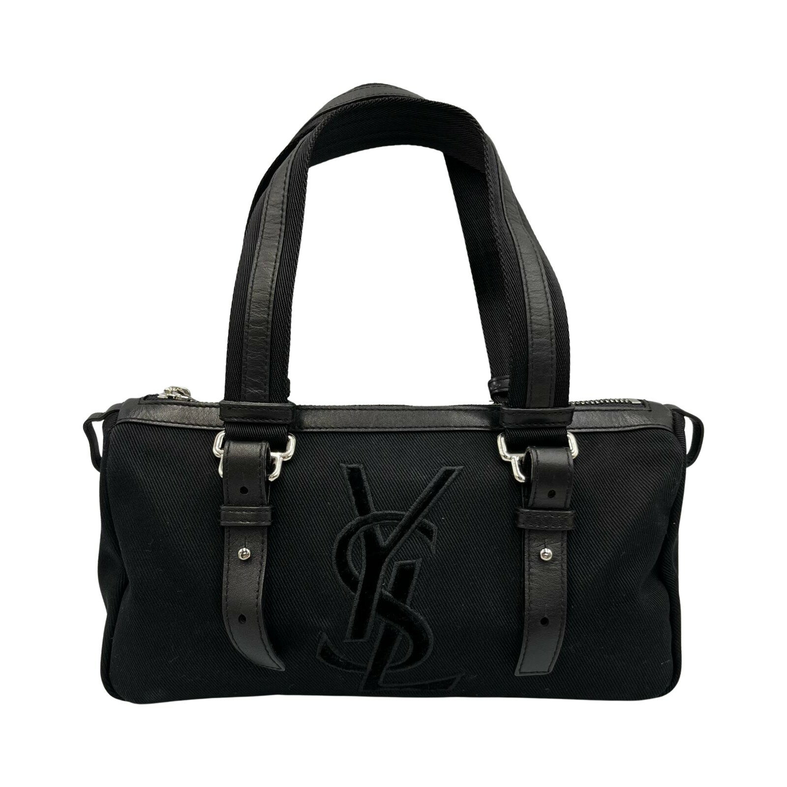 イブサンローラン　カハラトートバッグ ドット柄ブラック　ベロアロゴ SAINT LAURENT - イブサンローラン☆カハラトートバッグの通販