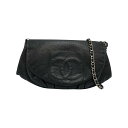 シャネル CHANEL 長財布 ハーフムーン ココマーク チェーンウォレット ショルダーバッグ マットキャビアスキン レディース