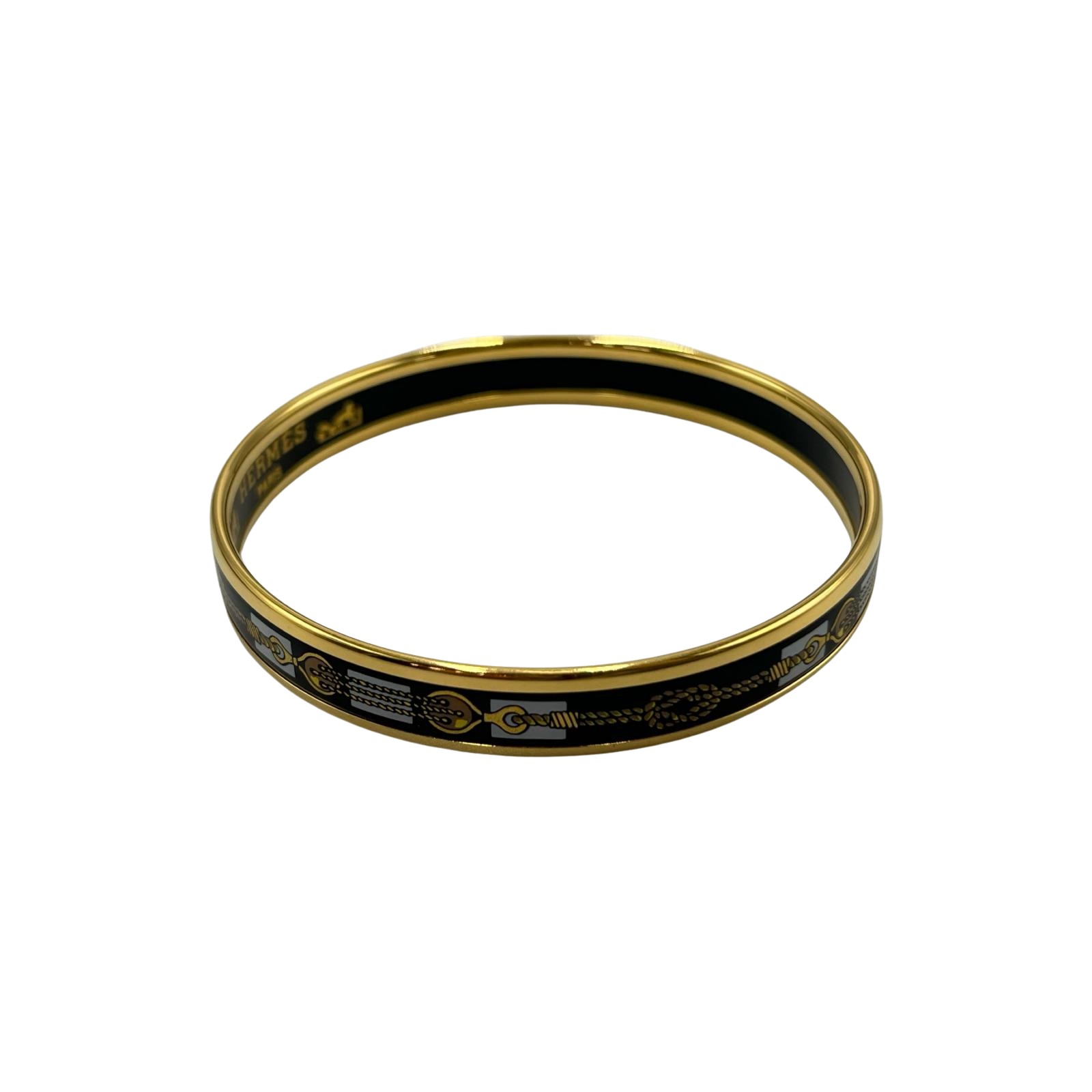 エルメス HERMES バングル エマイユPM GP ブラック レディース