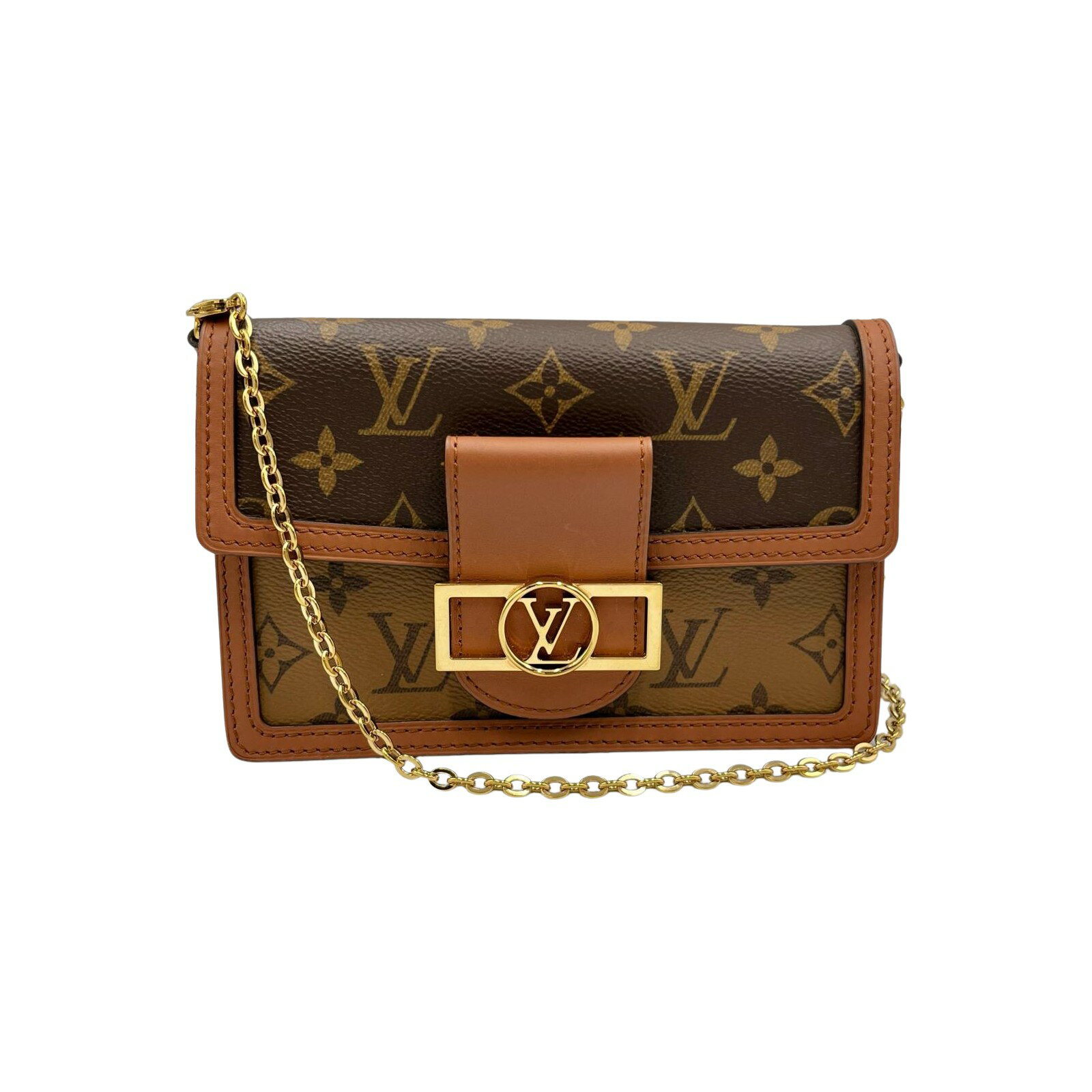 ルイヴィトン LOUIS VUITTON ショルダーバッグ ポルトフォイユ ドーフィーヌ モノグラムリバース M68747 レザー レディース
