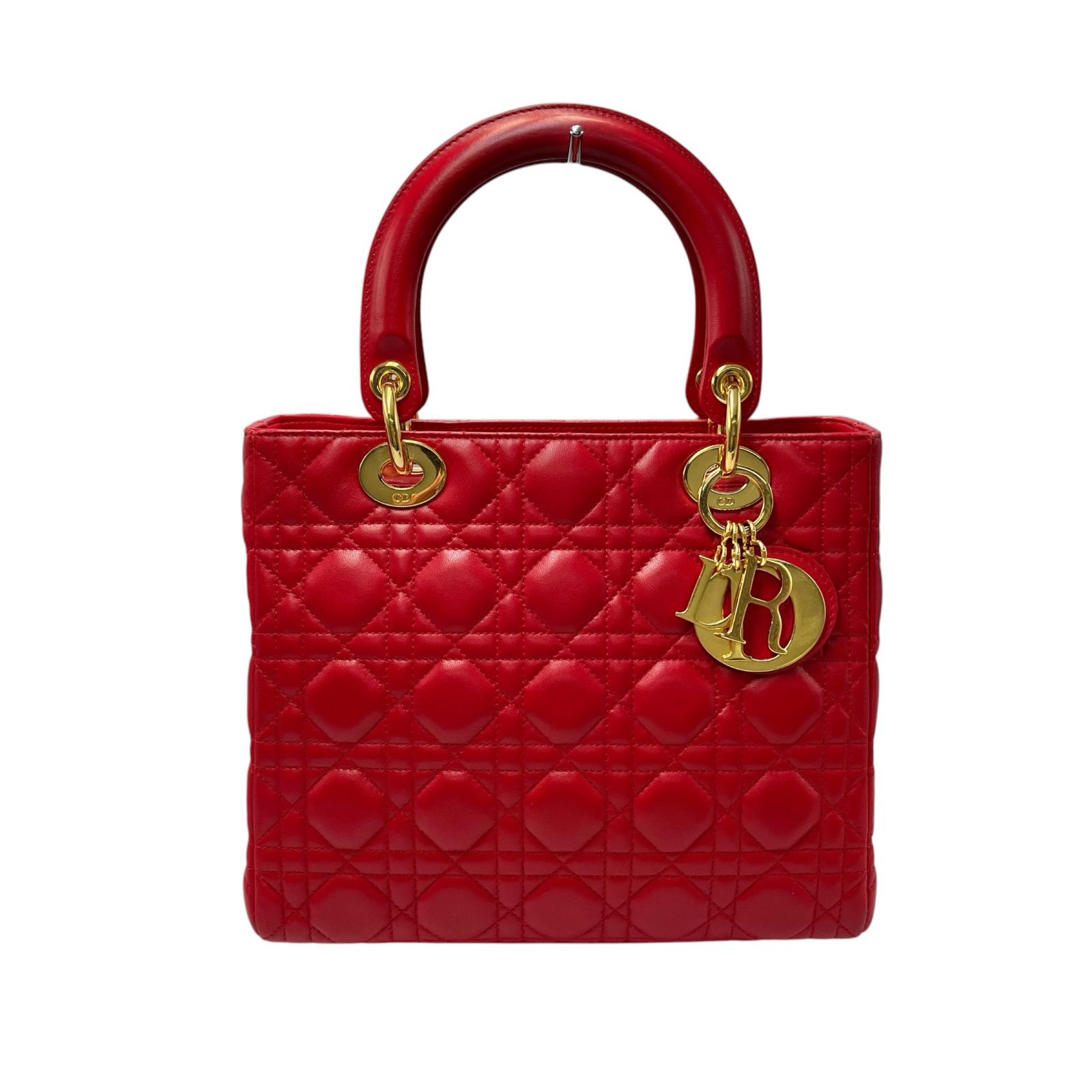 樂天商城 - クリスチャンディオール Christian Dior ハンドバッグ 2way ショルダーバッグ ラムスキン レッド レディース