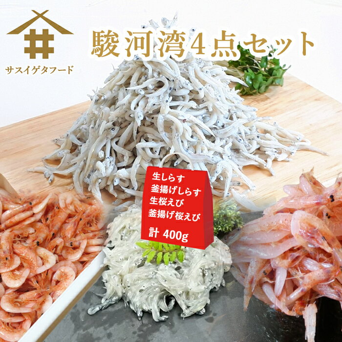 海鮮福袋 駿河湾4点セット「 生しらす100g×1 釜揚げしらす100g×1 生桜えび100g×1 釜揚げ桜えび100g×1」 さくらえび 福袋 お試しセット 海鮮セット 桜エビ 小分け 焼津 御中元 お歳暮 母の日 父の日 敬老の日 お取り寄せ ギフト 贈答 送料無料(本州のみ)