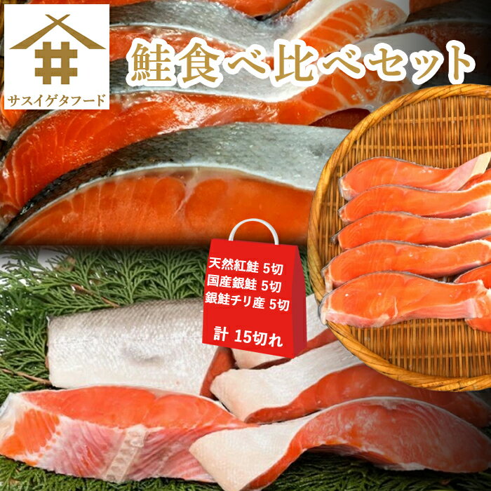 海鮮福袋 鮭食べ比べお試しセット「 天然紅鮭 5切れ 国産銀