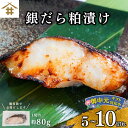 送料無料(本州のみ) 焼津 ご飯のお供 銀鱈「銀だら粕漬 80g×5~10切れ」 タラ ギンダラ 漬け魚 酒粕漬 おつまみ 冷凍 個包装 簡単 手軽 お酒のあて...