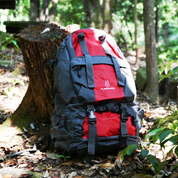 バックパック 登山 リュック 大容量 レッド 50L メンズ レディース 大人 防水 多機能 おしゃれ ソロ キャンプ アウトドア 通学 旅行 防災