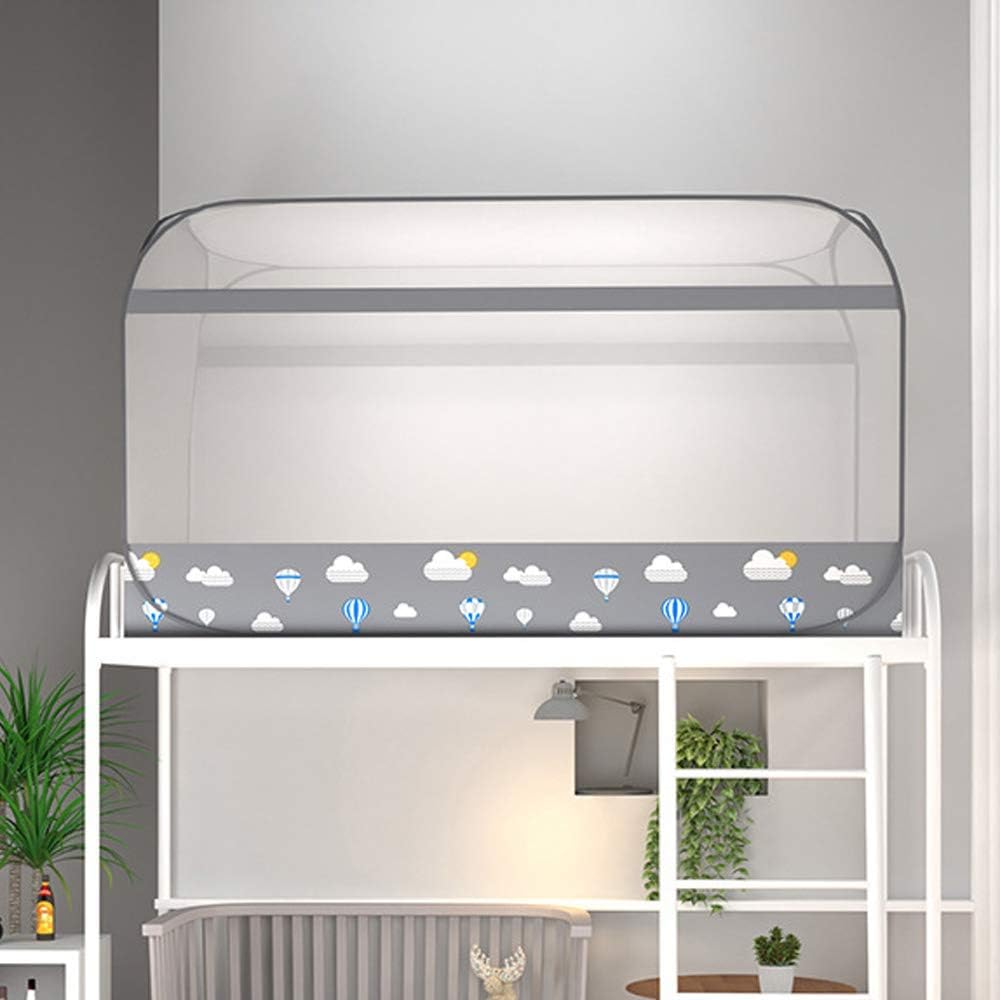 蚊帳 かや 三開け シングルベッド 学生寮 ワンタッチ蚊帳 プライバシーテント 蚊よけ 遮光 通気性 (100..