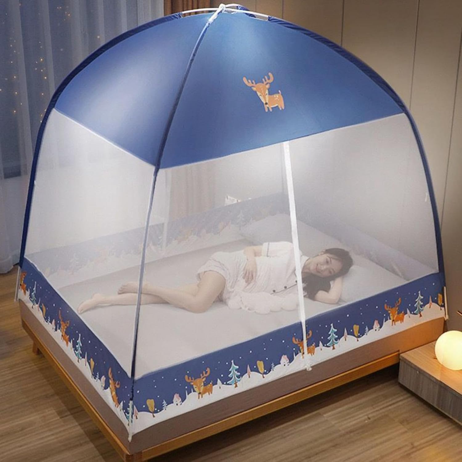 ワンタッチ蚊帳 夏 200*220cm 組み立て簡単 アウトドア 持ち運べる 収納便利 供 蚊対策 ムカデ対策 3秒..