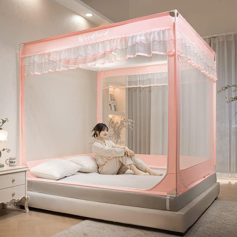 蚊帳 かや 箱型の蚊帳 3ドアタイプ 密度が高い 持ち運べる 底生地付き 女性 防虫用ネット 収納便利 (15..