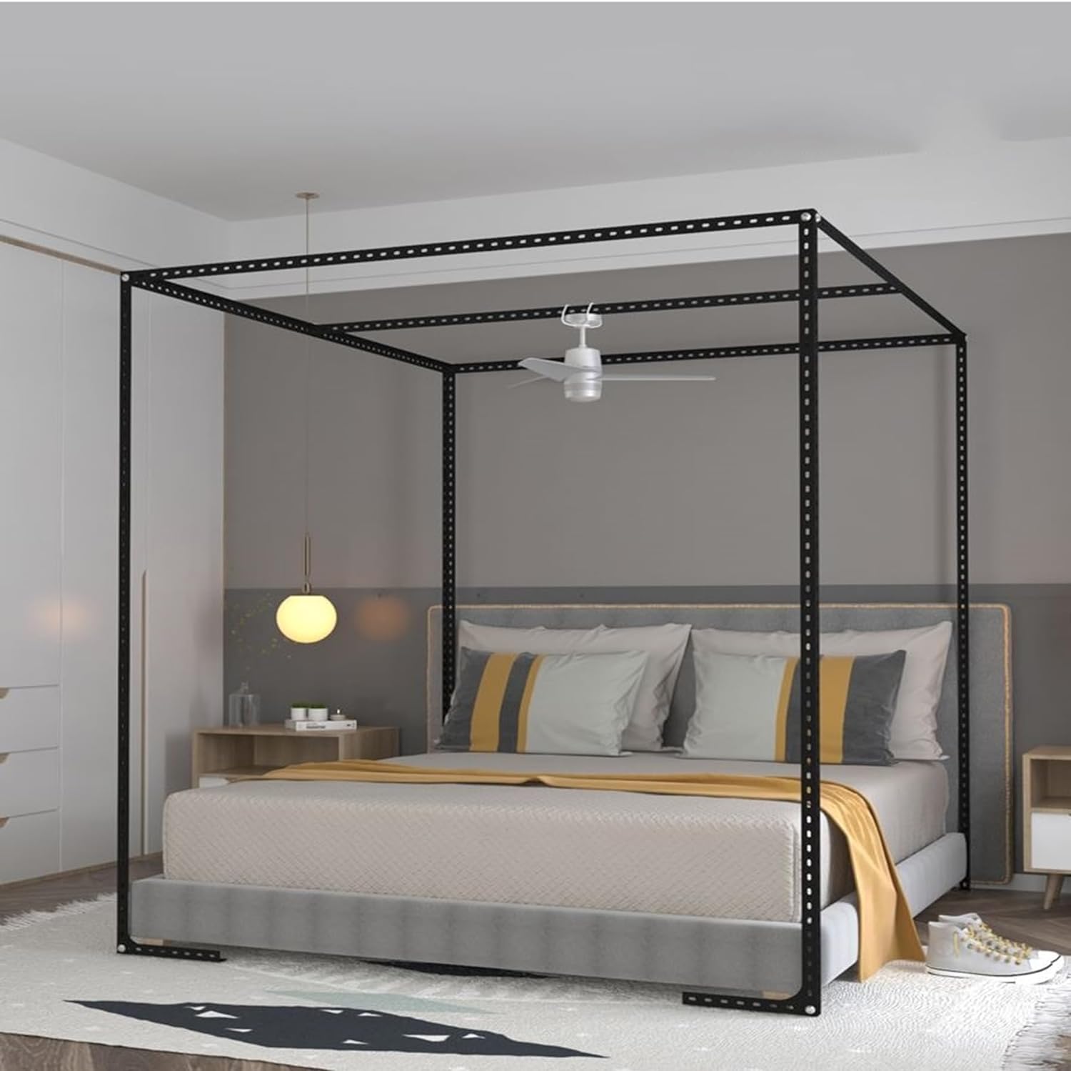 天蓋ベッドフレームポストフルサイズベッド天蓋フレームポール蚊帳ブラケットポストステンレス鋼フィッ..