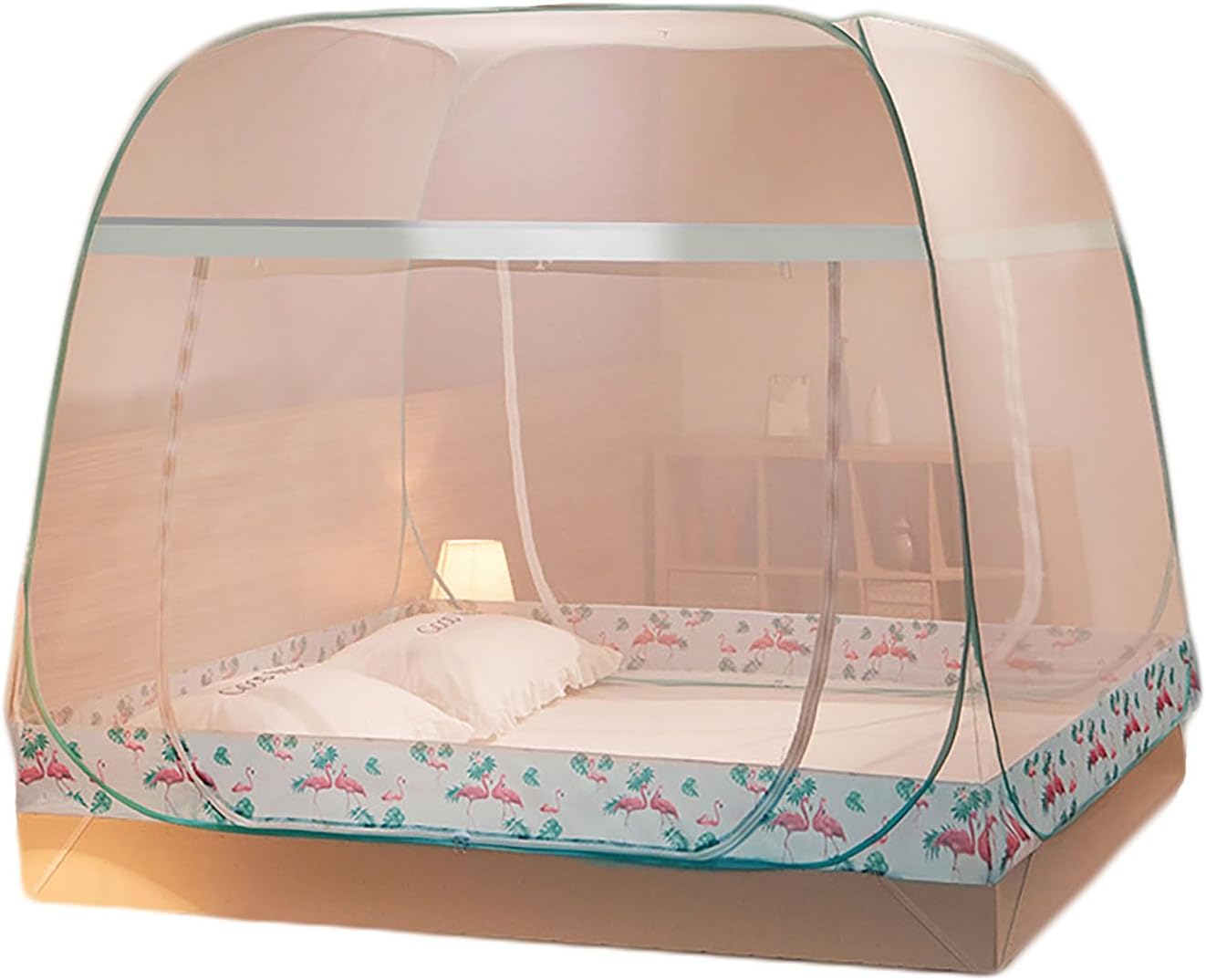蚊帳 ワンタッチ モスキートネット 折りたたみ式 箱型の蚊帳 蚊よけ 虫除け 夏 蚊対策 全方位ガード テ..