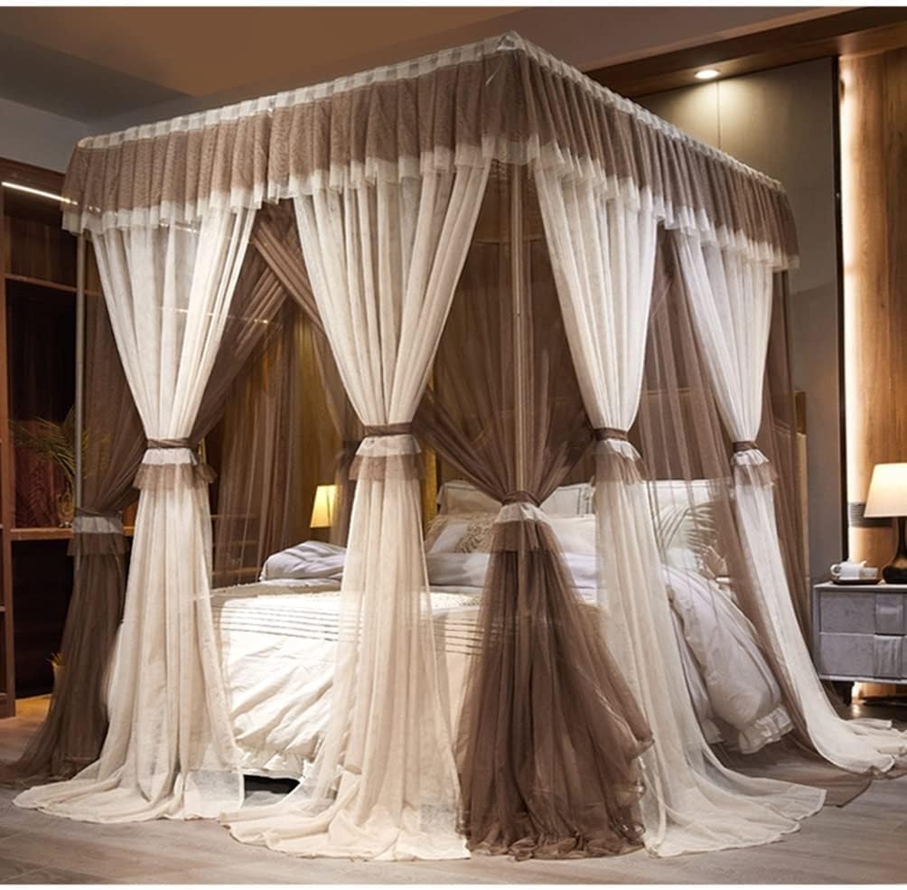 蚊帳 天蓋 ベッド カーテン 150x200cm 180x200cm 200x220cm 大型 プリンセスベッドカーテンキャノピー..