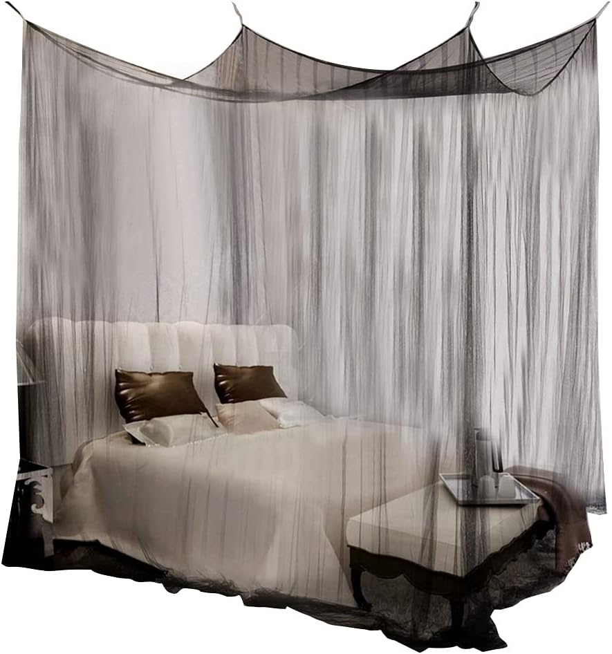 高級蚊帳、4コーナー蚊帳耐久性のある蚊帳ネットキングサイズベッド用フルサイズ