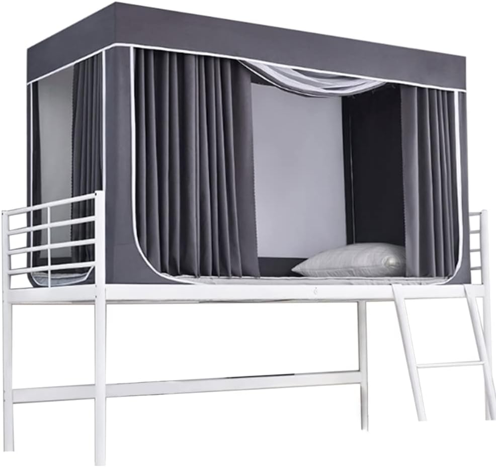学生寮 シングルベッドプライバシーテント 室内カーテン ベッドテント 夏 蚊帳 蚊対策 全方位 遮光 通..
