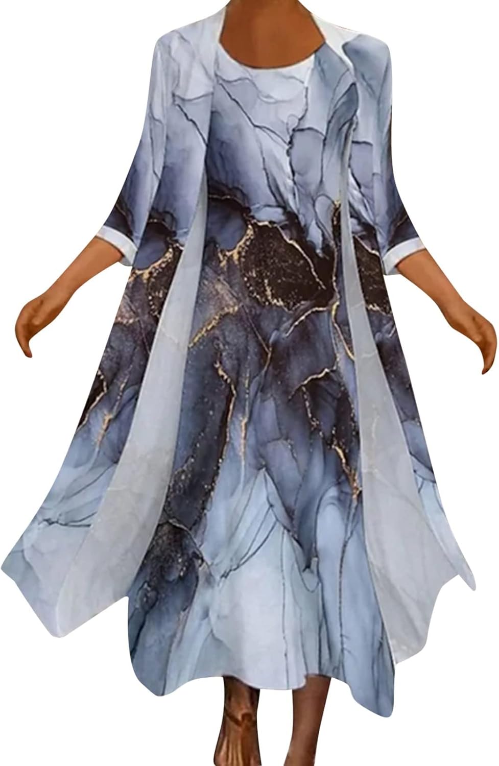 スカート レディース Jikial シフォンドレス カジュアル カーディガン ノースリーブ ドレス レディース 春 お洒落 スカート シンプル オシャレ ワンピースドレス フォーマル ドレス マキシ丈