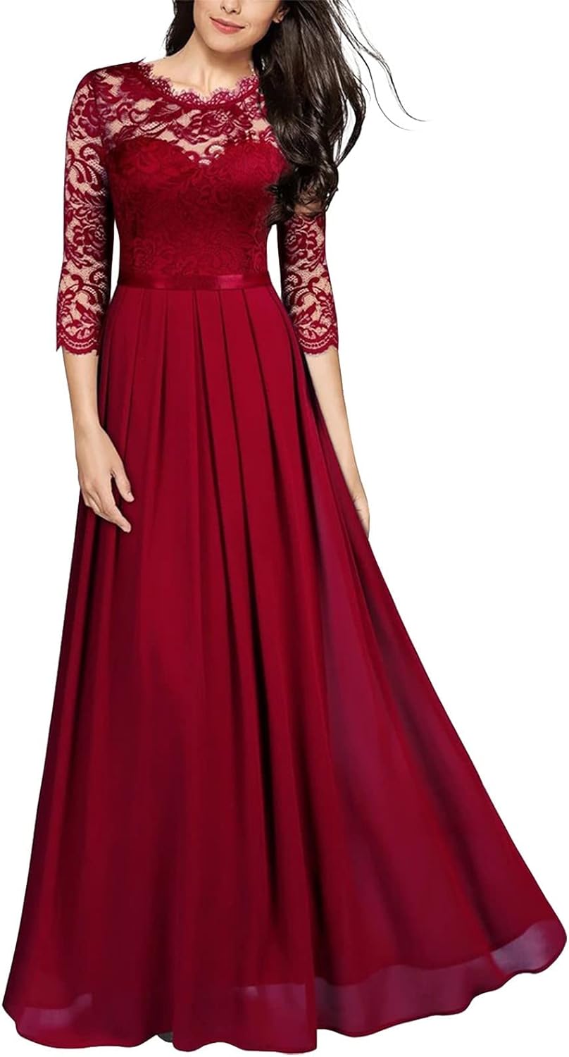 パーティードレス ロング丈 レース切替 イブニングドレス タイト エレガント 結婚式ワンピース カクテル ロングドレス フォーマル ブライズメイド 結婚式 二次会 お呼ばれ 演奏会 披露宴