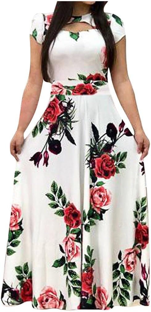 ワンピース レディース 春 夏 秋 スカート レディース きれいめ ロングワンピース 上品 レディースワンピース ロング ゆったり ワンピドレス 可愛い 花柄 半袖 カジュアル ワンピース ドレス オ