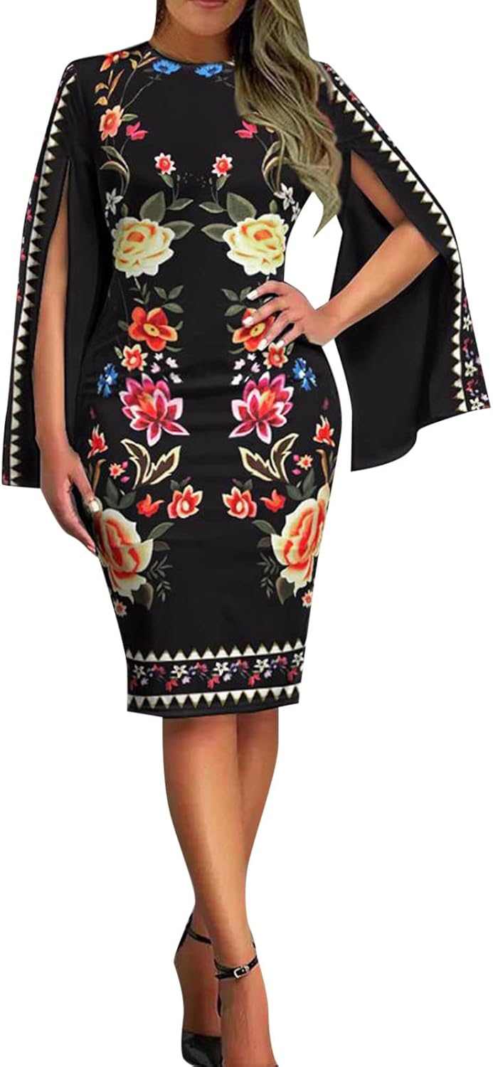 タイトワンピース レディース 夏 ケープ カジュアル ワンピース 花柄 膝丈 ペンシル 無地 シンプル 韓国 キャバ 嬢 ドレス 上品 オフィスワンピース ウエストマーク きれいめ おしゃれ 夏服 通