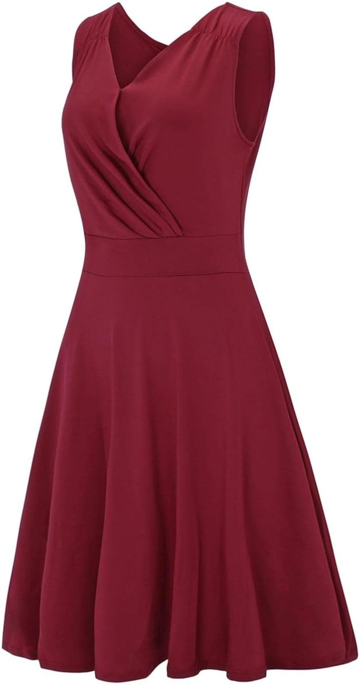 ワンピース 大きいサイズ ノースリーブ ロングワンピース シンプル ロング丈 マキシ丈 Vネック レディース 膝丈 発表会 演奏会 ドレス 結婚式 レディース エレガント おしゃれ パーティードレス
