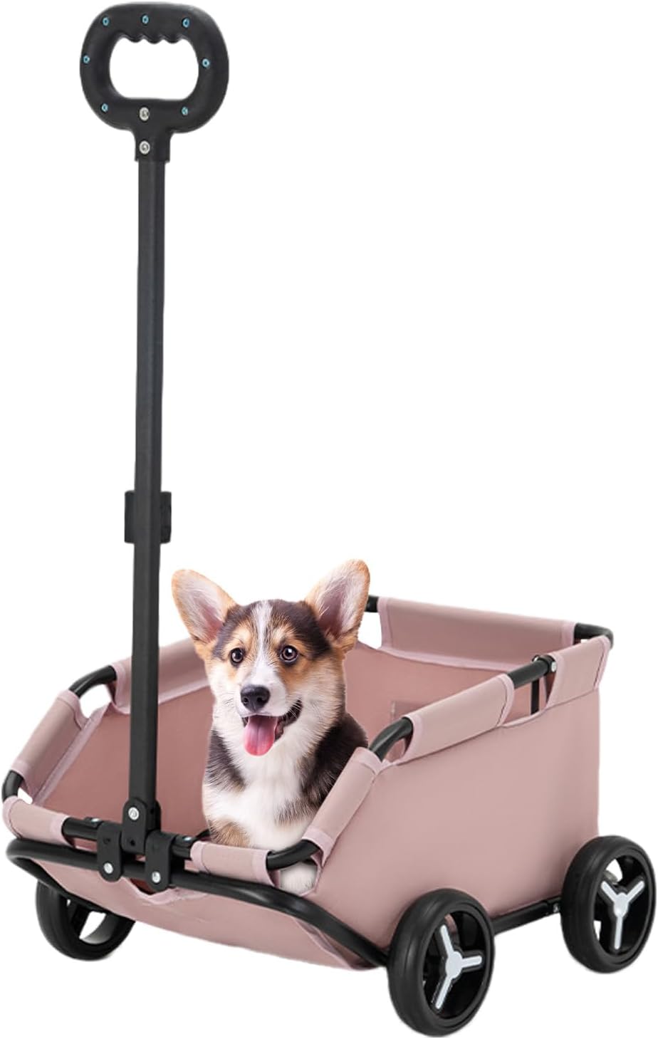 犬用カートペットベビーカー犬猫ケージベビーカー、折りたたみ犬ワゴンカート20.08x13.78x9.06インチ大型コックピット猫犬兼用 360°回転 軽量 組み立て簡単 通気 耐荷重7kg ペットワゴ