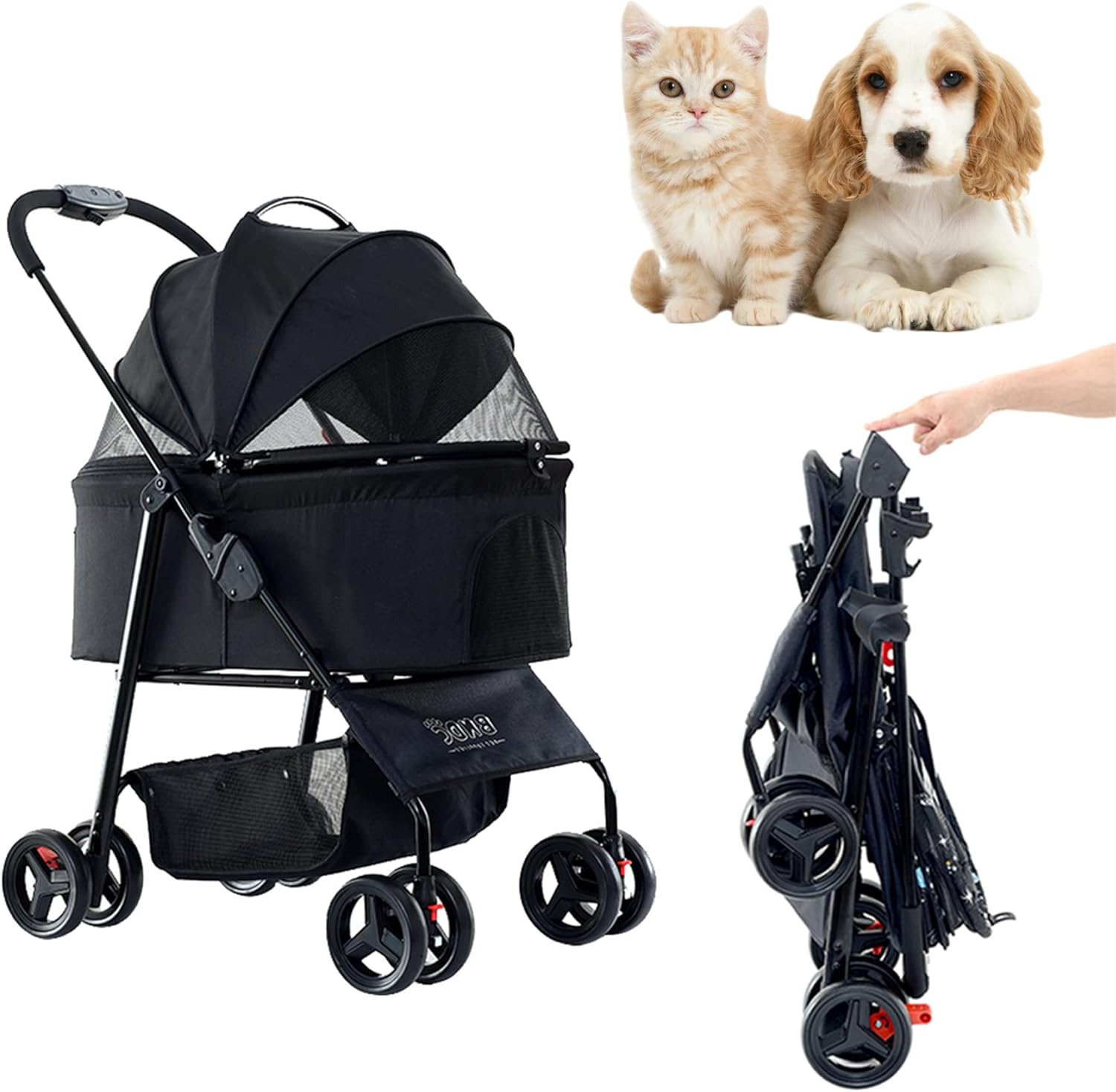 輝力士 分離型ペットカート ペットカート ペットバギー ドッグカート 折りたたみ 犬 猫 4輪バギー わんわんカート ブレーキ 軽量 防水 キャリー 小型犬 中型犬 老犬 散歩 おでかけ 通院 旅行