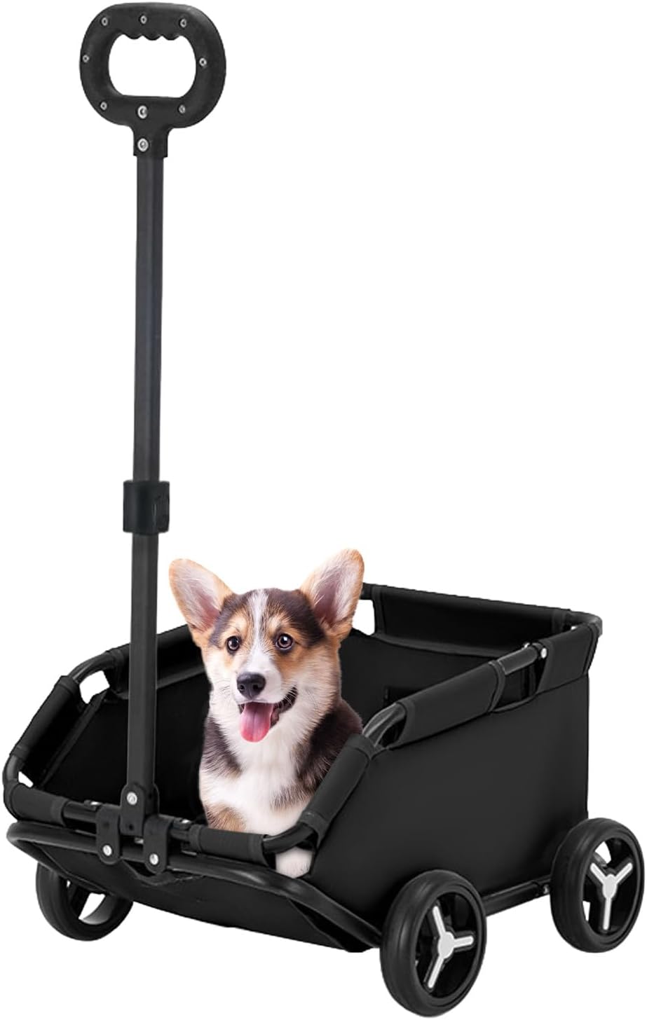 犬用カートペットベビーカー犬猫ケージベビーカー、折りたたみ犬ワゴンカート20.08x13.78x9.06インチ大型コックピット猫犬兼用 360°回転 軽量 組み立て簡単 通気 耐荷重7kg ペットワゴ