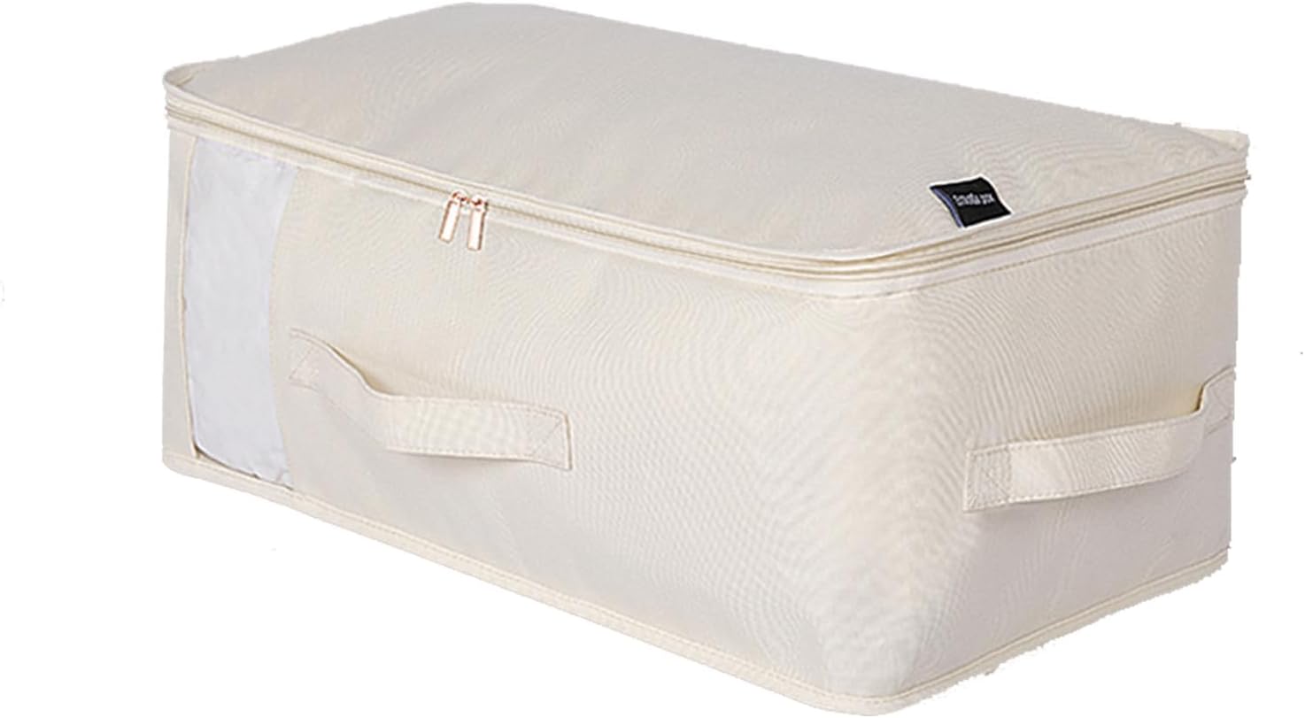 収納ボックス 布、収納ケース 大容量、衣類収納、折りたたみ 取っ手付き、押し入れ収納、ふた付き おしゃれ、ベッドした収納ケース、布製 衣装ケース、透明窓付き ファスナー、布 素材、洗濯可能 布 衣類、