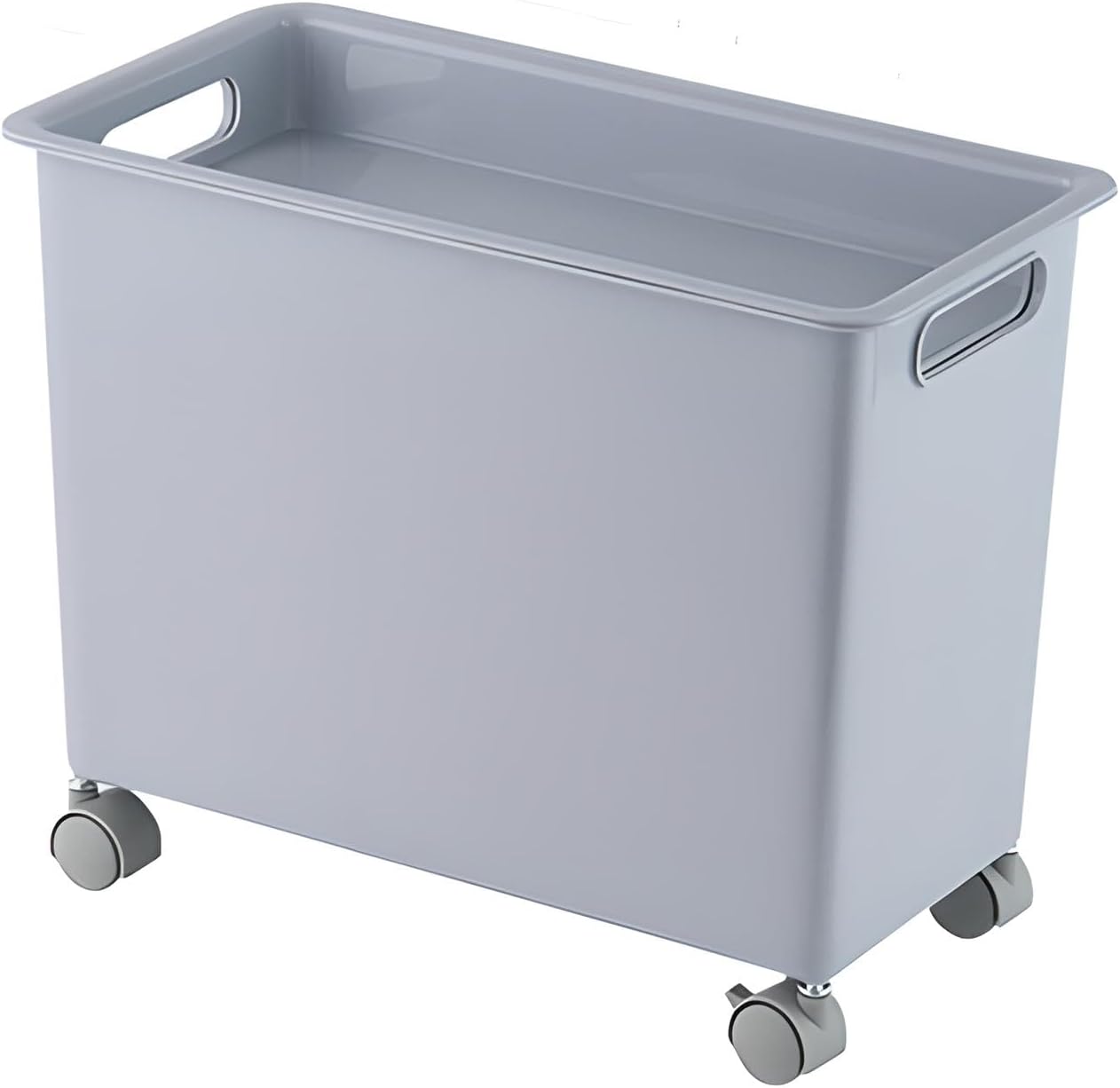 収納ケース キャスター付き 蓋付き 机下 収納 ワゴン スリム ソファ下 収納ボックス 取っ手付き 積み重ね アルバム タオル 本 小物入れ 介護用品 漫画 プラスチック 軽量 (グレー 36.4*1