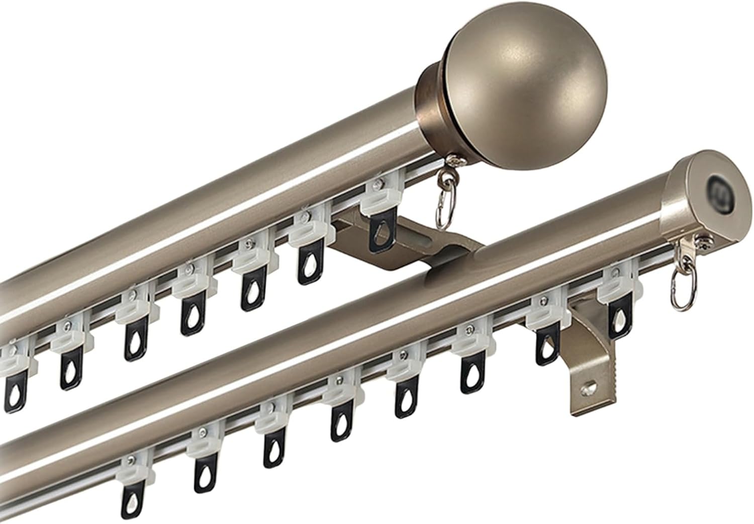 1m-6m カーテンレール、スライドレール、壁掛けカーテンロッド (ローラーと取り付けアクセサリー付き)..