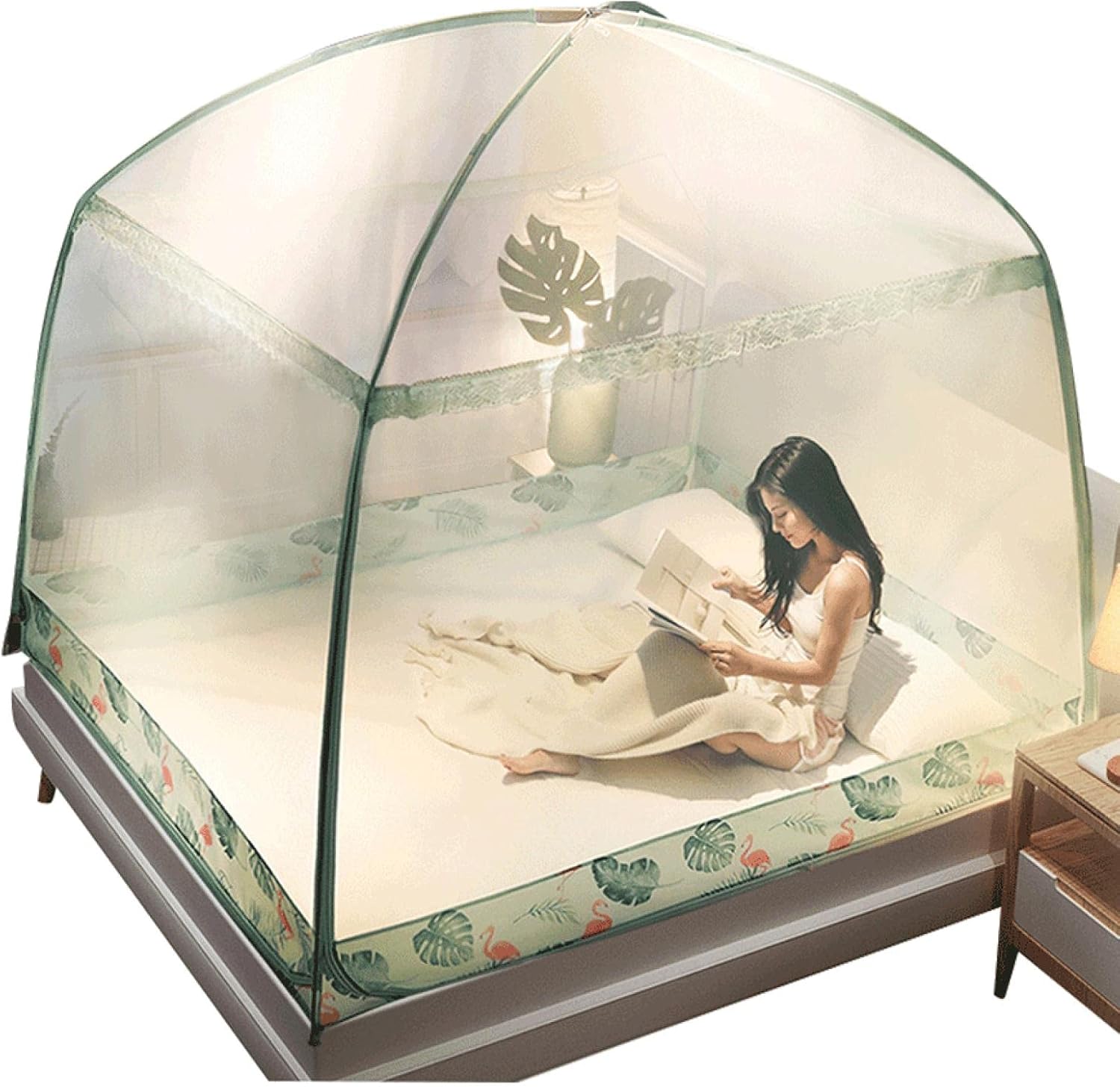 ベッドキャノピー、モスキートメッシュ、ベッドカーテン、ネットテント、家族で使用、モンゴルバッグ ..