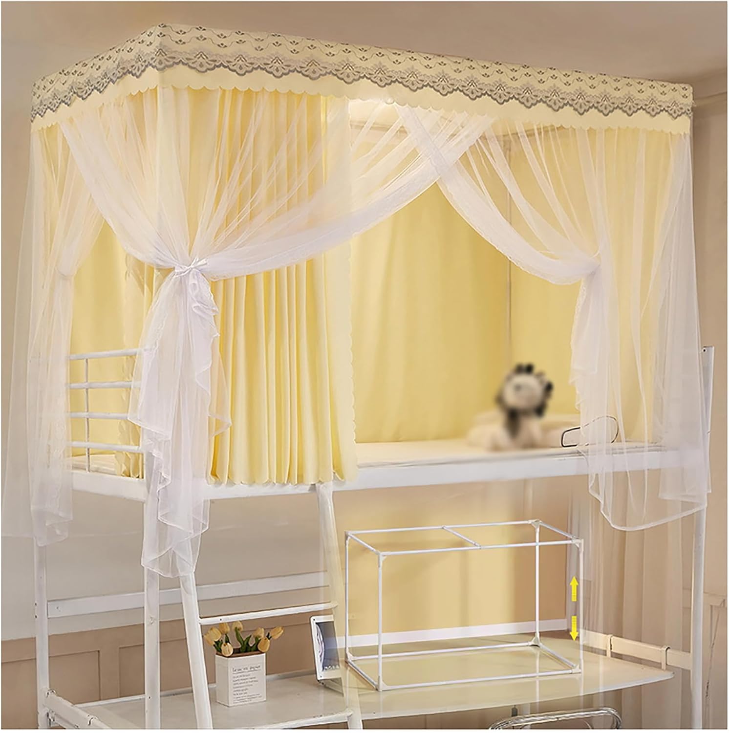 学生寮のベッドカーテンキャノピーキャノピーベッドフレームポストポール二段ベッドキャノピー4ポスト..
