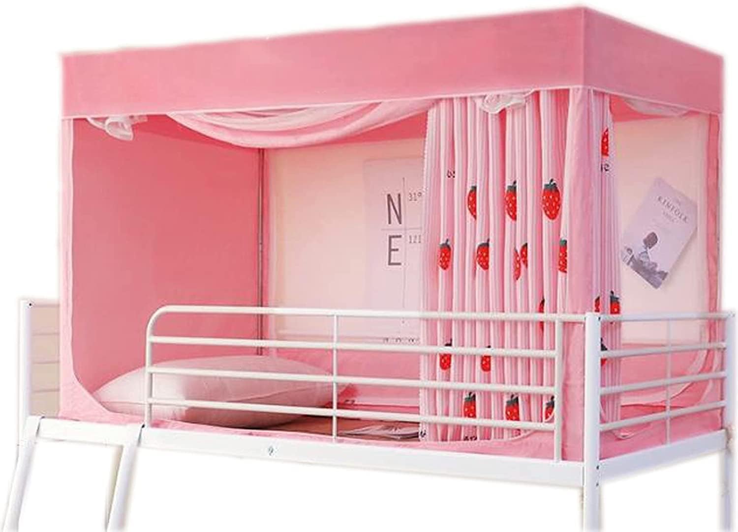 多機能蚊帳、学生寮蚊帳ネット厚い二段ベッドカーテンアンチモスキートネットブラックアウトワンピース..