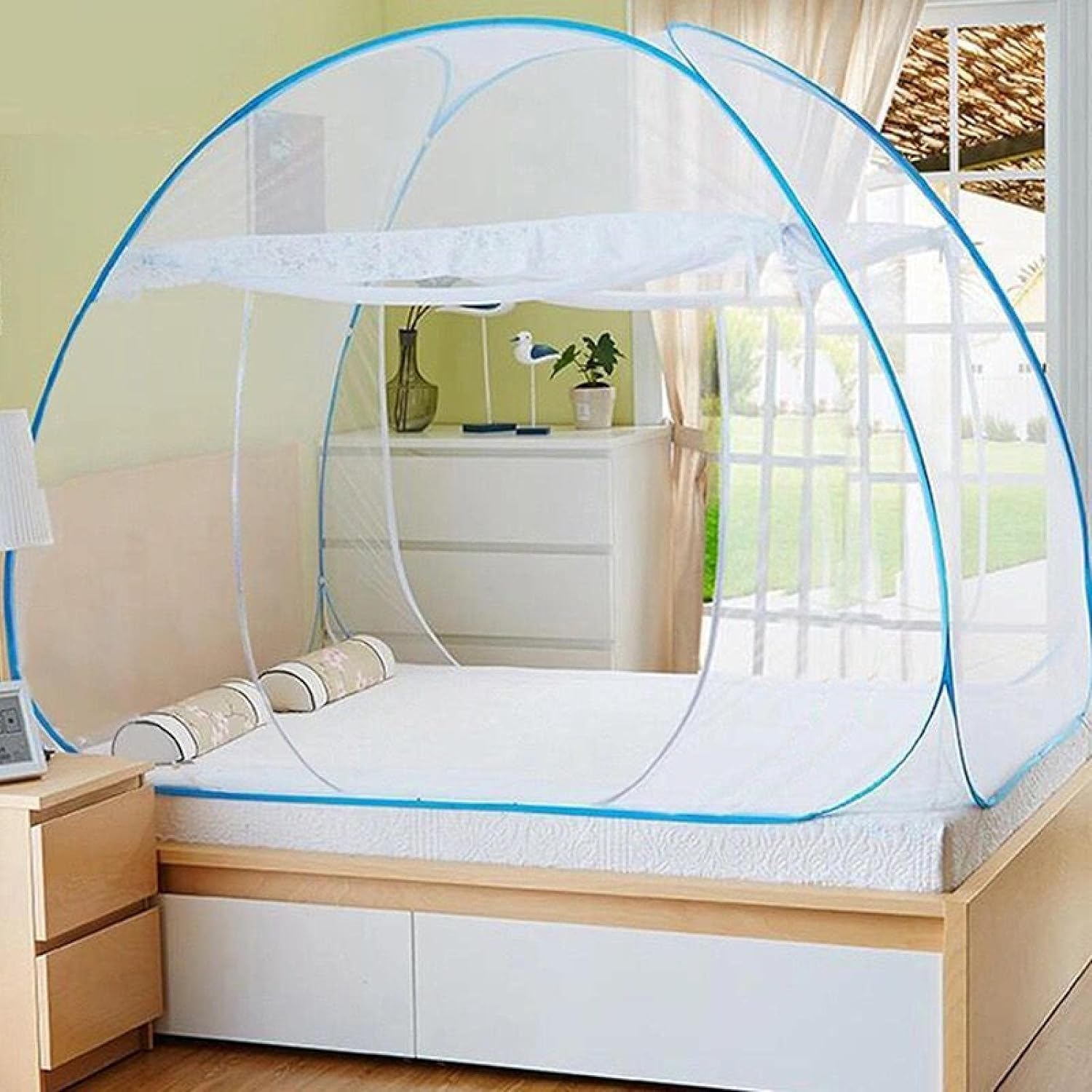 ベッドキャノピー、モスキートメッシュ、ベッドカーテン、ネットテント、家族で使用、バンド自動モスキ..